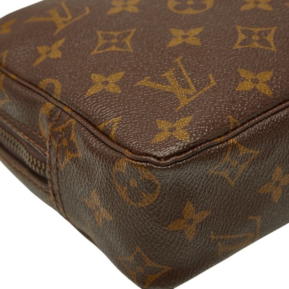LOUIS VUITTON Authentic Brown Monogram Leather Clutch Bag - Picture 7 of 9